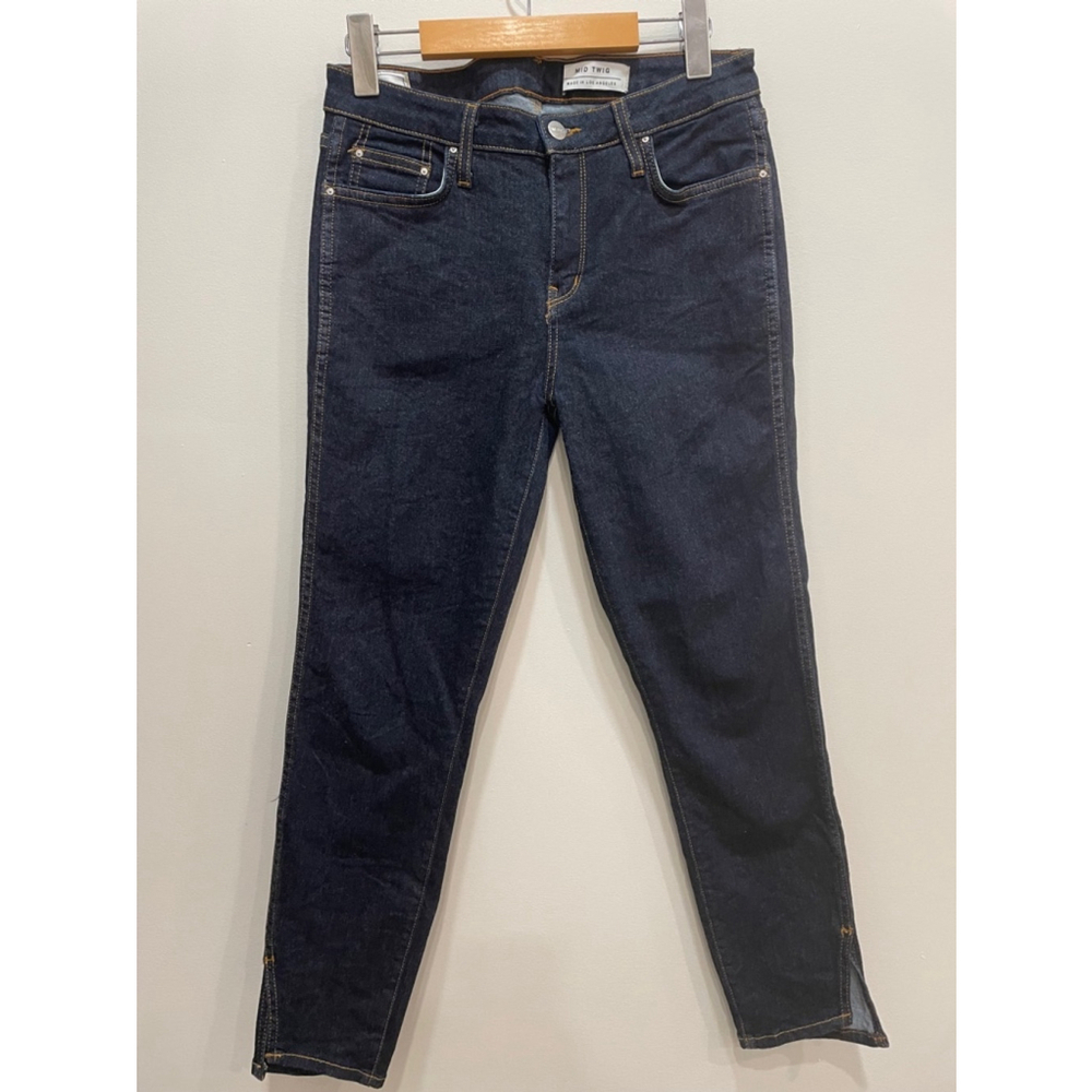 Michelle by Comune Mid-Twig Mind Rise Skinny Dark Wash Jeans leg slits Size 29